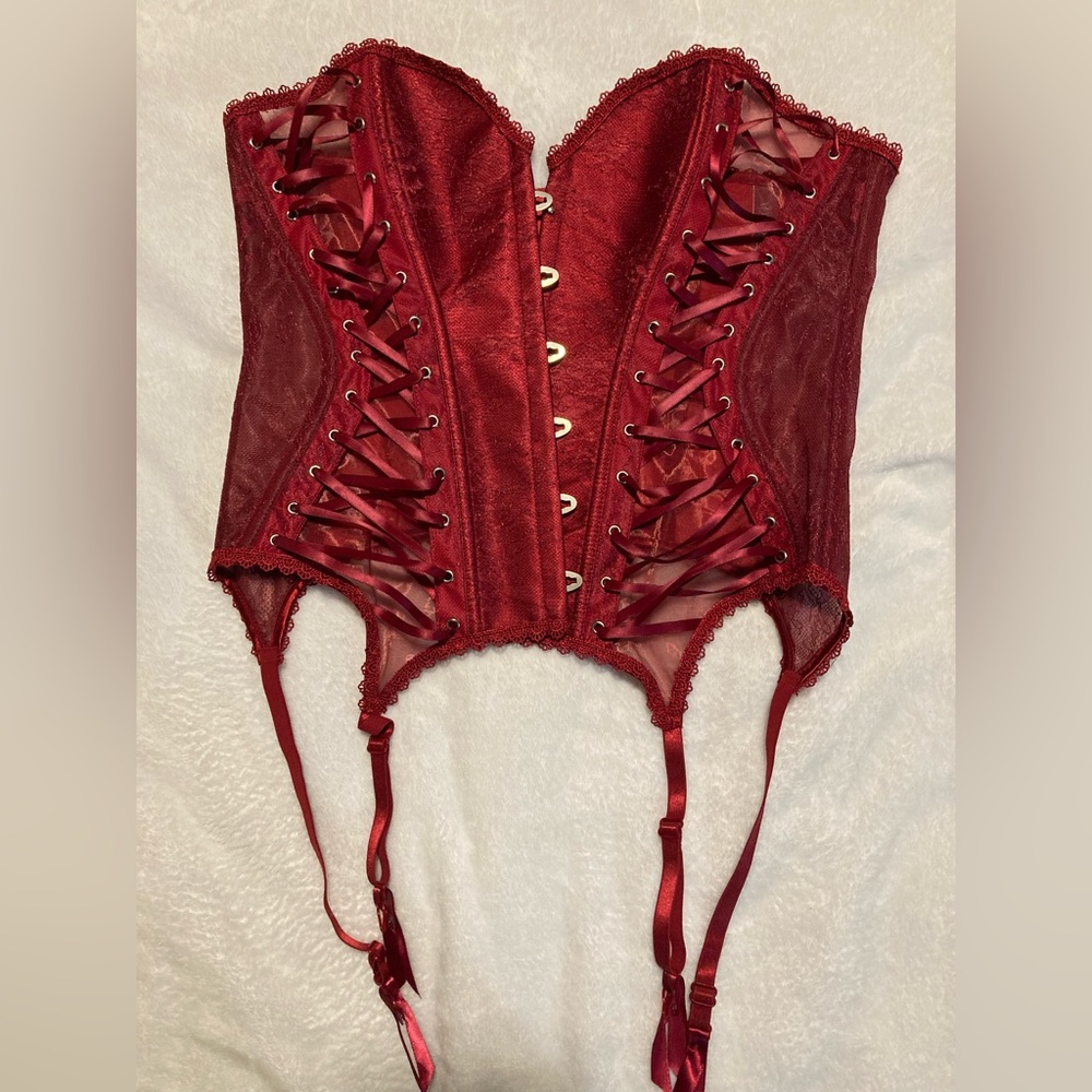 Burgundy adore me corset size large